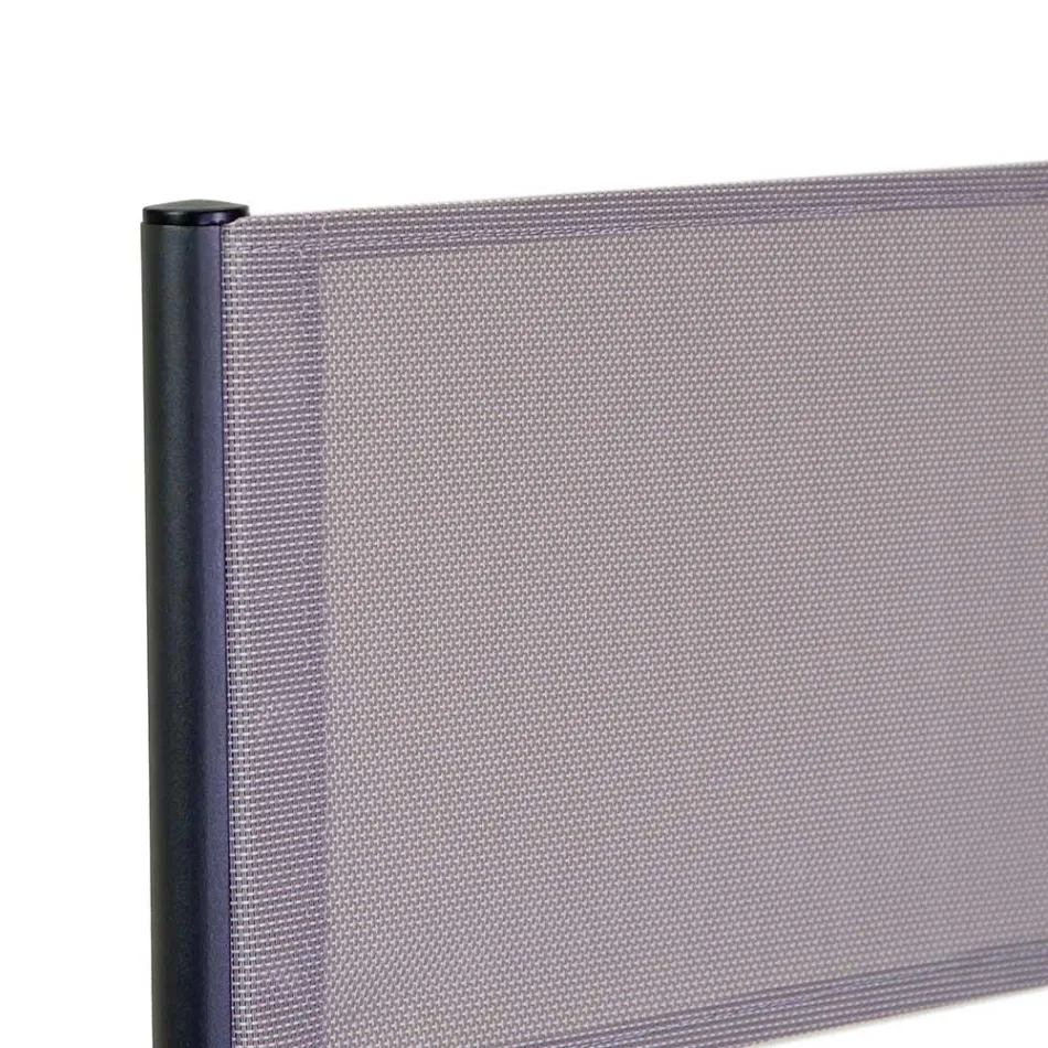 Fauteuil directeur en aluminium, textilène et accoudoir en teck - Tenda Viadurini