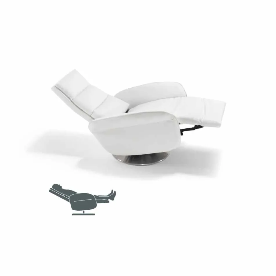 Fauteuil relax 2 moteurs pivotant en cuir / tissu / simili cuir Bluma moderne Viadurini