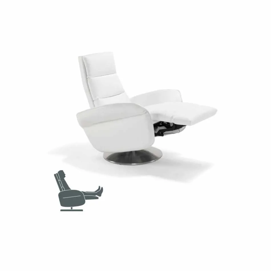 Fauteuil relax 2 moteurs pivotant en cuir / tissu / simili cuir Bluma moderne Viadurini