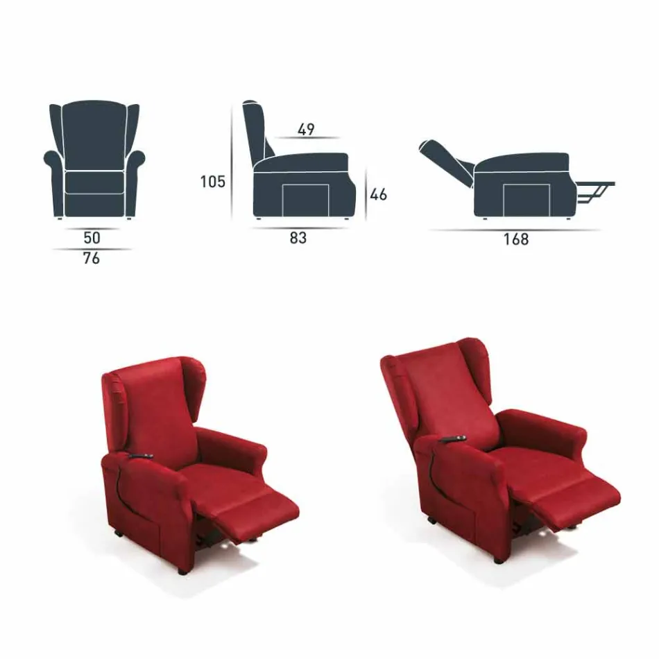 Fauteuil relax alzapersona 1 moteur Via Verona Viadurini
