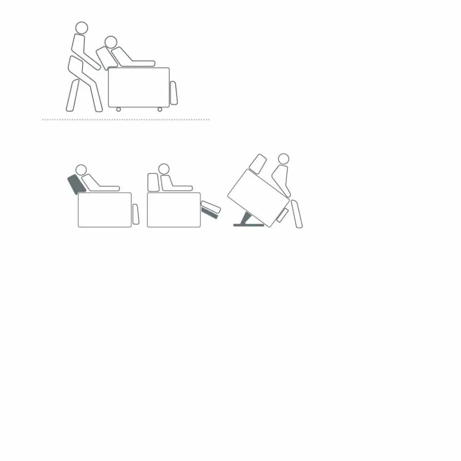 Fauteuil relax alzapersona 2 moteurs de conception Rosa, made in Italy Viadurini