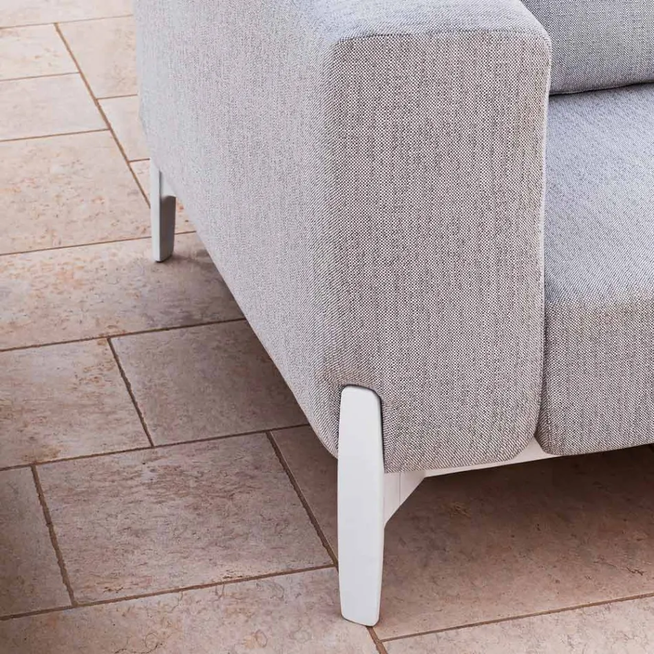 Fauteuil de jardin relaxant en aluminium et tissu, design en 3 finitions - Filomena Viadurini