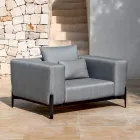Fauteuil de jardin relaxant en aluminium et tissu, design en 3 finitions - Filomena Viadurini