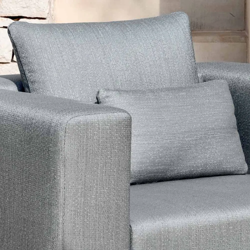 Fauteuil de jardin relaxant en aluminium et tissu, design en 3 finitions - Filomena Viadurini