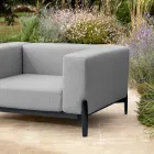 Fauteuil de jardin relaxant en aluminium et tissu, design en 3 finitions - Filomena Viadurini