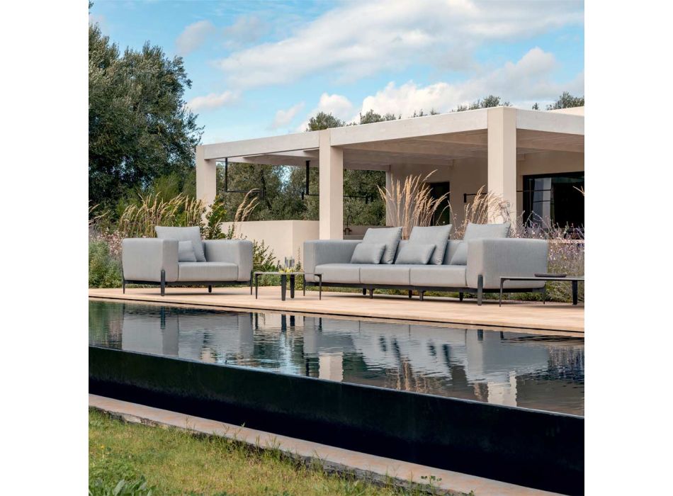 Fauteuil de jardin Relax en aluminium et tissu, design en 3 finitions - Filomena Viadurini