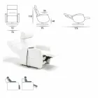 Fauteuil de relaxation motorisé tournant, tissu,cuire,écocuire Gemma Viadurini