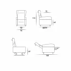 Fauteuil orthopédique se détendre 4 moteurs fabriqués en Italie Giglio, design moderne Viadurini