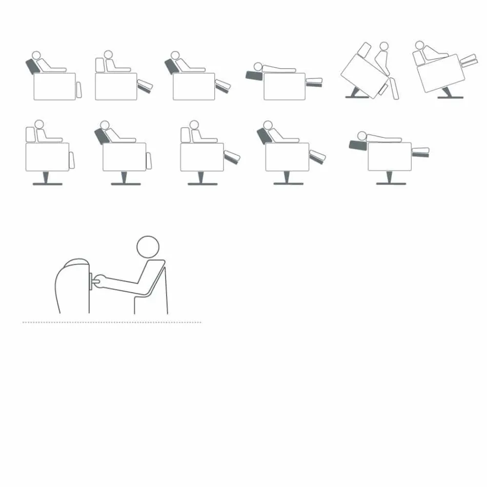 Fauteuil orthopédique se détendre 4 moteurs fabriqués en Italie Giglio, design moderne Viadurini