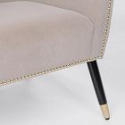Fauteuil lounge en bois d'hévéa et effet velours Design élégant - Catty Viadurini