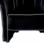 Fauteuil lounge en velours noir avec surpiqûres contrastées Made in Italy - Roulette Viadurini