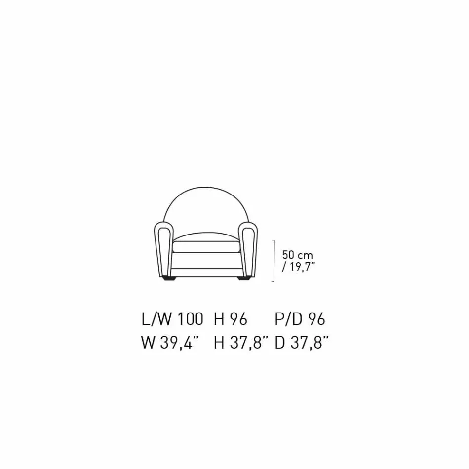 Fauteuil de salon recouvert de cuir avec pieds en bois fabriqué en Italie - Pegolo Viadurini