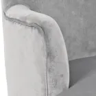 Fauteuil de Salon Effet Bois et Velours Design Scandinave - Cinzio Viadurini