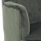 Fauteuil de Salon Effet Bois et Velours Design Scandinave - Cinzio Viadurini