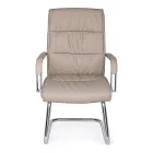 Chaise de Bureau Luge Acier et Eco-cuir avec Accoudoirs 2 Pcs - Monaldo Viadurini