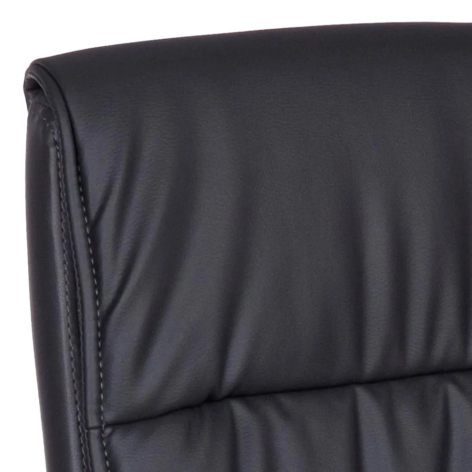 Chaise de Bureau Luge Acier et Eco-cuir avec Accoudoirs 2 Pcs - Monaldo Viadurini