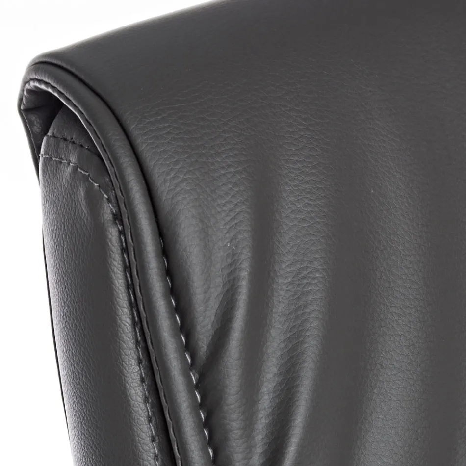 Chaise de Bureau Luge Acier et Eco-cuir avec Accoudoirs 2 Pcs - Monaldo Viadurini