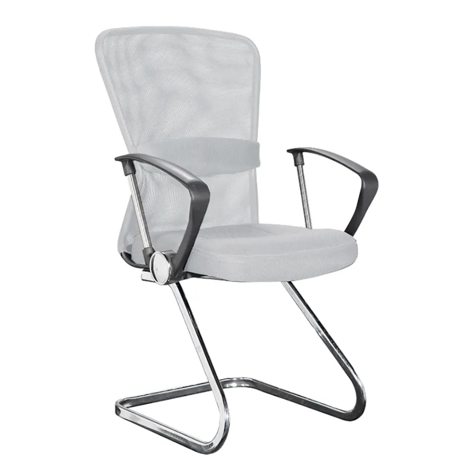 Chaise de Bureau Luge Acier et Accoudoirs Tissu Mesh 2 Pcs - Bicebeo Viadurini