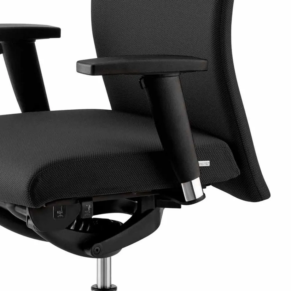 Fauteuil de bureau design ergonomique pivotant avec accoudoirs et appui-tête - Romolo Viadurini