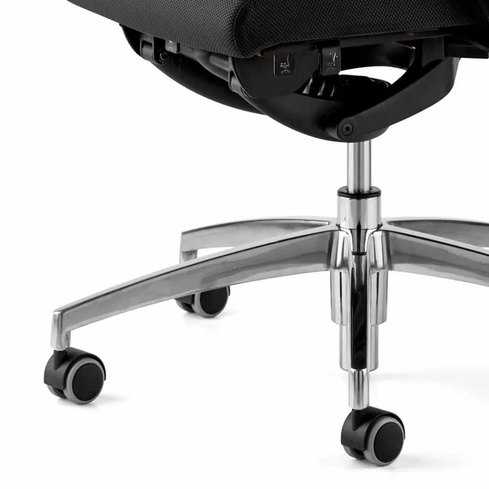 Fauteuil de bureau design ergonomique pivotant avec accoudoirs et appui-tête - Romolo Viadurini