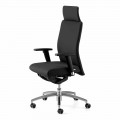 Fauteuil de bureau design ergonomique pivotant avec accoudoirs et appui-tête - Romolo