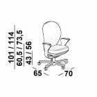 conception de chaise de bureau exécutif Bea, siège gris Viadurini
