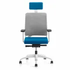 Fauteuil de bureau design ergonomique pivotant écologique avec appui-tête - Meliva Viadurini
