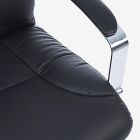 Chaise de bureau ergonomique Roues et accoudoirs en acier et cuir écaille - Gisella Viadurini