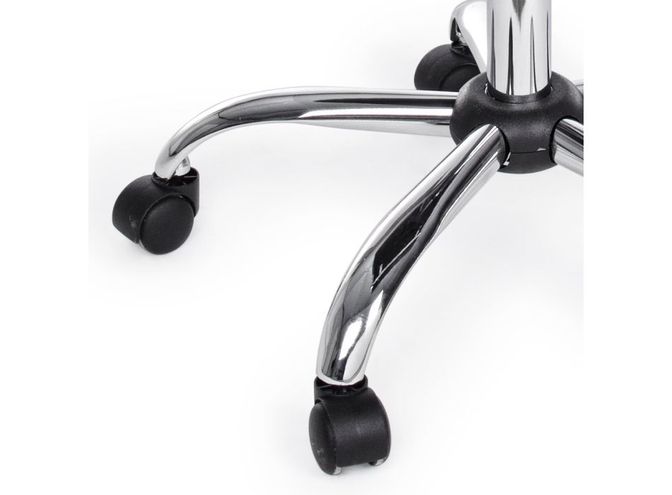 Fauteuil de bureau ergonomique avec accoudoirs en acier et similicuir - Mantica Viadurini