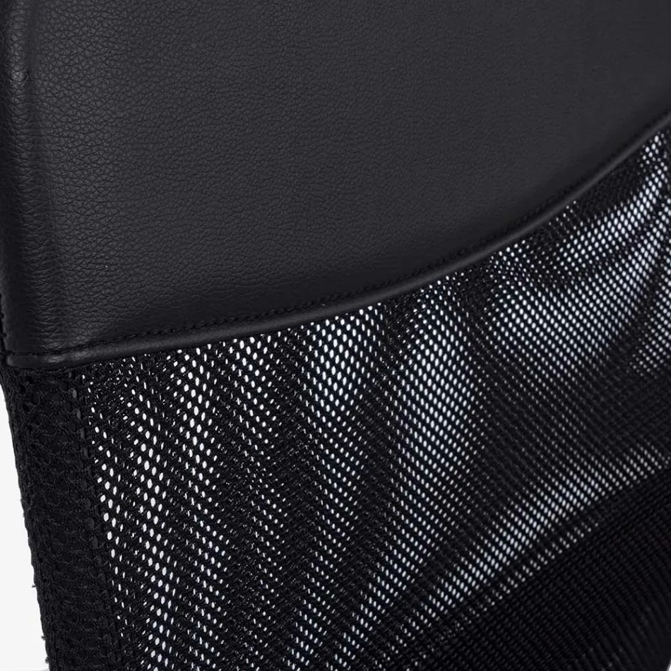 Chaise de Bureau Pivotante Acier et Polyester Mesh avec Accoudoirs - Amuni Viadurini