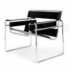Fauteuil de bureau en cuir avec structure en acier chromé Made in Italy - Cefeo Viadurini