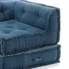 Fauteuil d'angle Chaise Longue en coton gris, vert ou bleu - Fibre Viadurini