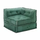 Fauteuil d'angle Chaise Longue en coton gris, vert ou bleu - Fibre Viadurini
