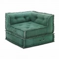 Fauteuil d'angle Chaise Longue en coton gris, vert ou bleu - Fibre