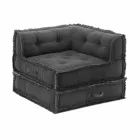 Fauteuil d'angle Chaise Longue en coton gris, vert ou bleu - Fibre Viadurini