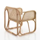 Fauteuil en rotin extérieur et intérieur et coussins en tissu Saia - Voir Viadurini