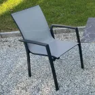 Chaise d'extérieur empilable en aluminium et textilène - Mira Viadurini