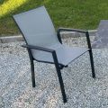 Chaise d'extérieur empilable en aluminium et textilène - Mira