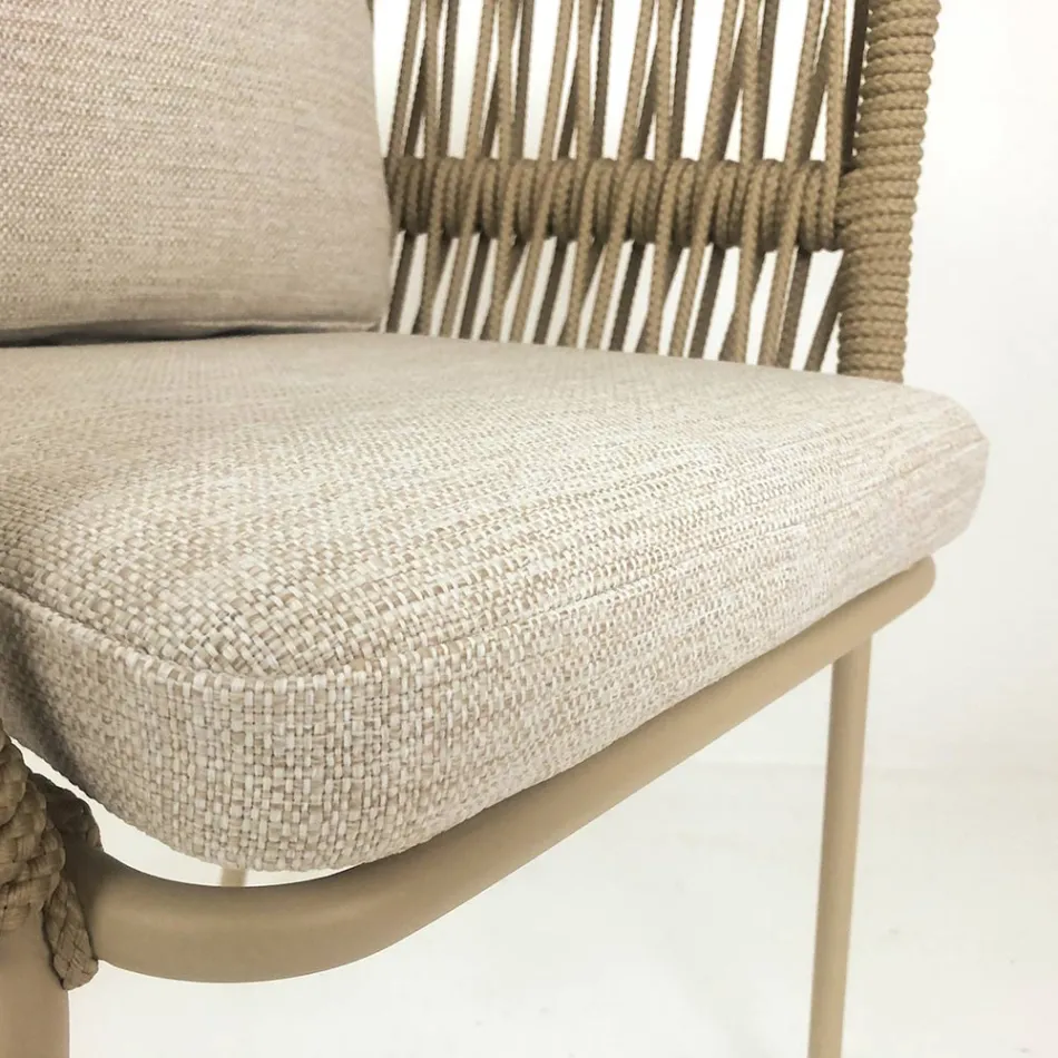 Fauteuil d'extérieur Cliff Talenti en corde et tissu par Palomba Viadurini