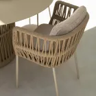 Fauteuil d'extérieur Cliff Talenti en corde et tissu par Palomba Viadurini