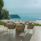 Fauteuil d'extérieur Cliff Talenti en corde et tissu par Palomba Viadurini