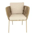 Fauteuil d'extérieur Cliff Talenti en corde et tissu par Palomba Viadurini