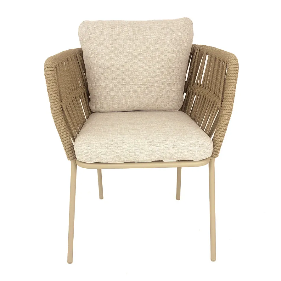 Fauteuil d'extérieur Cliff Talenti en corde et tissu par Palomba Viadurini