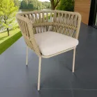 Fauteuil d'extérieur Cliff Talenti en corde et tissu par Palomba Viadurini