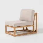 Fauteuil d'extérieur en teck naturel et coussins - Circé Viadurini