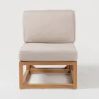 Fauteuil d'extérieur en teck naturel et coussins - Circé Viadurini