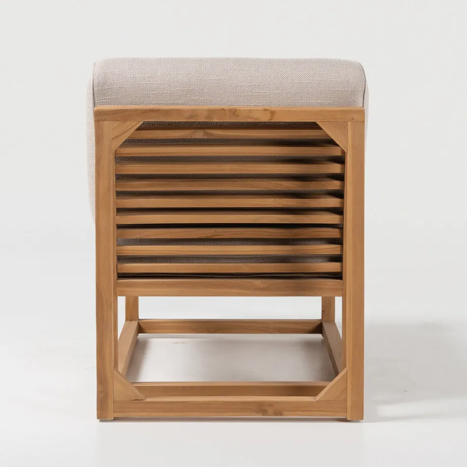 Fauteuil d'extérieur en teck naturel et coussins - Circé Viadurini