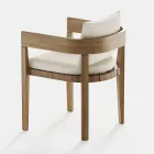 Fauteuil d'extérieur en tissu et structure en bois fabriqué en Italie - Briga Viadurini