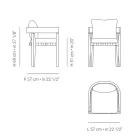 Fauteuil d'extérieur en tissu et structure en bois fabriqué en Italie - Briga Viadurini