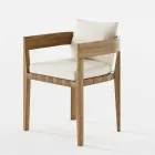 Fauteuil d'extérieur en tissu et structure en bois fabriqué en Italie - Briga Viadurini